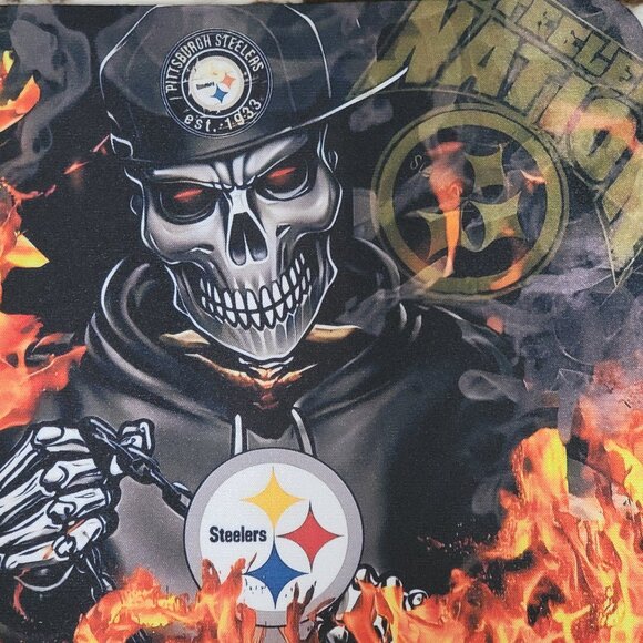 Steelers Football Skull Flames Non Slip Custom Mouse Pad - Picture 7 of 7